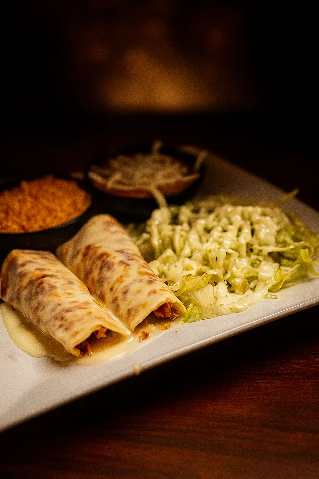 WHITE TINGA ENCHILADAS