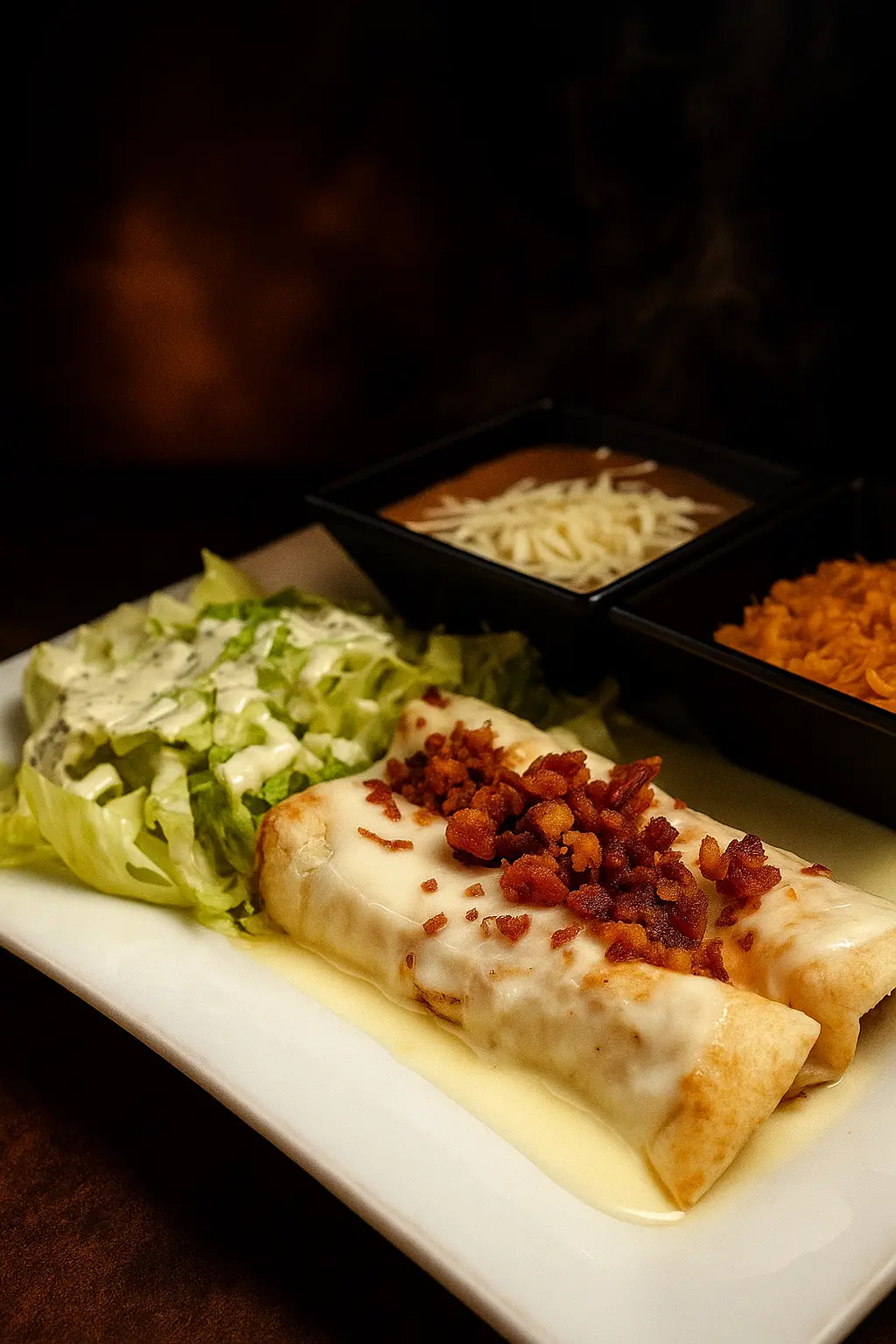 WHITE BACON ENCHILADAS
