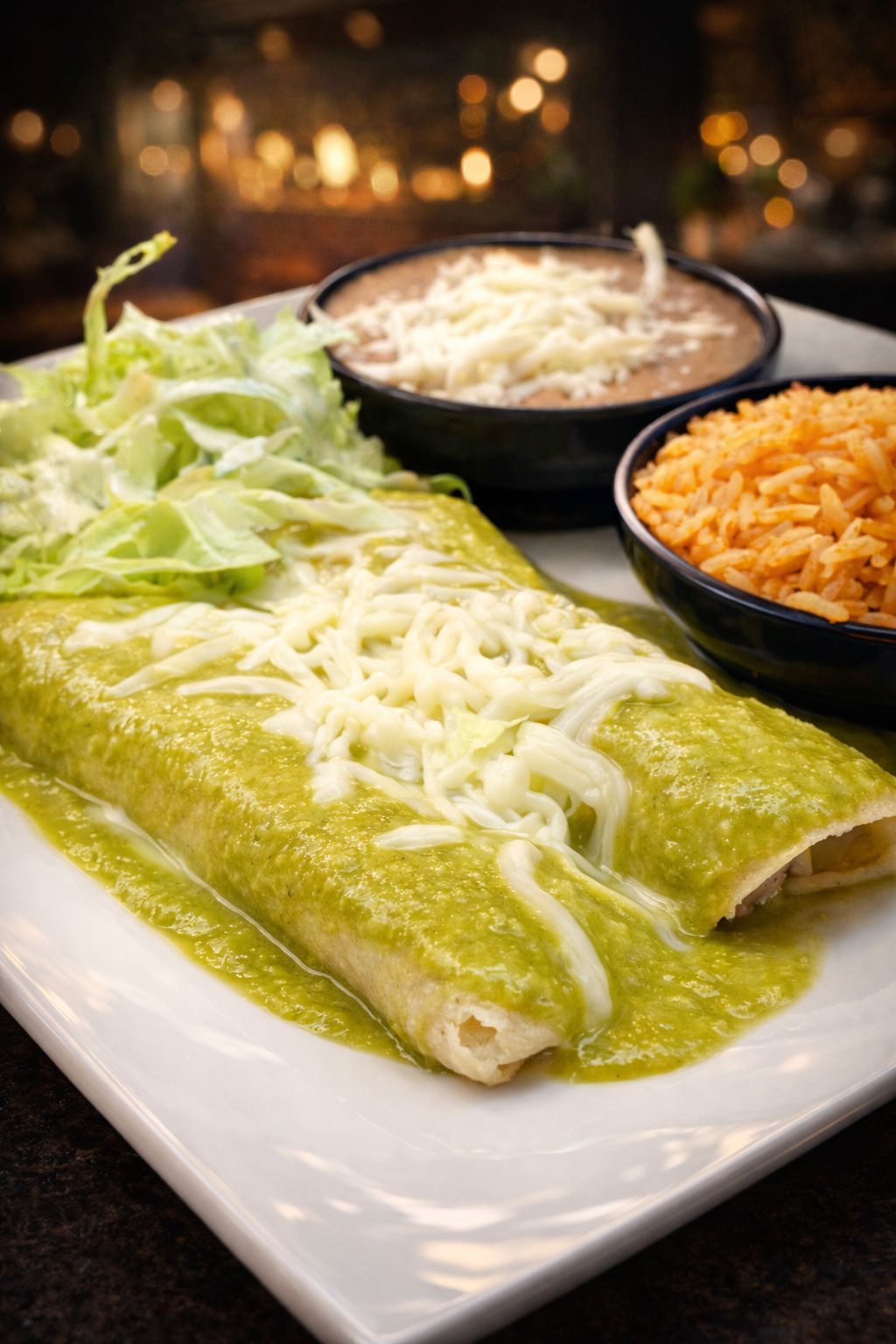 HOT GREEN CHEESE ENCHILADAS
